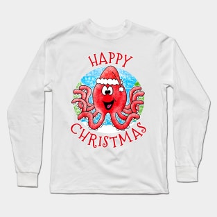 Christmas Octopus Wildlife Xmas 2022 Long Sleeve T-Shirt